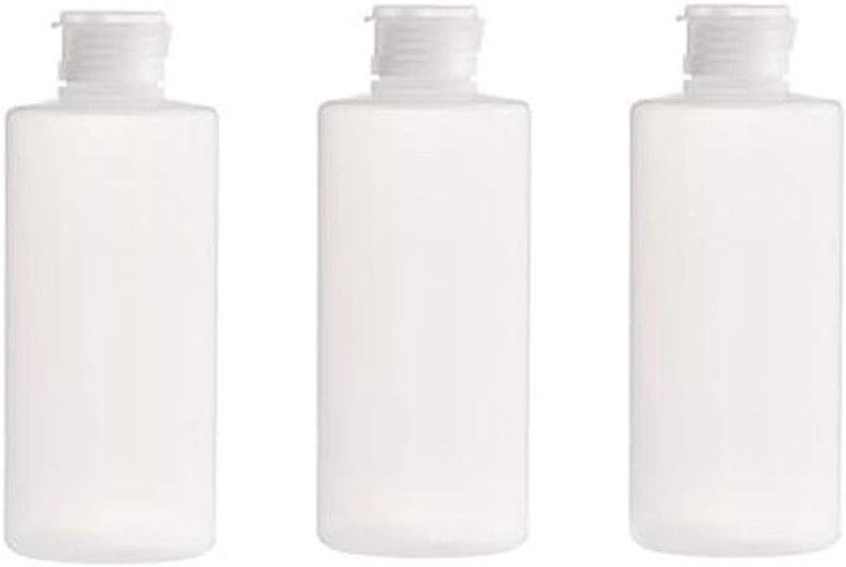 Set van 3 Duidelijke 200ML Plastic Flesjes met Flipdop - Herbruikbare Reiscontainers voor Shampoo, Bodywash en Lotion, Squeeze Flessen voor Toilettas en Reizen