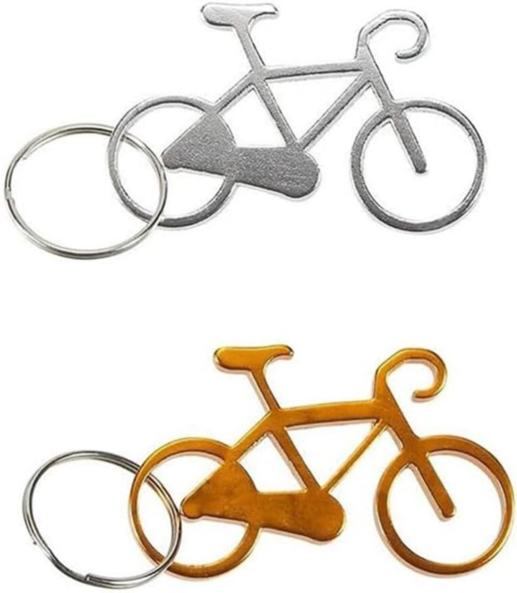 Flessenopener Set in Fietsdesign: 2 Sleutelhangers met Praktische Flessenopeners voor Feesten, Bruiloften en Cadeaus