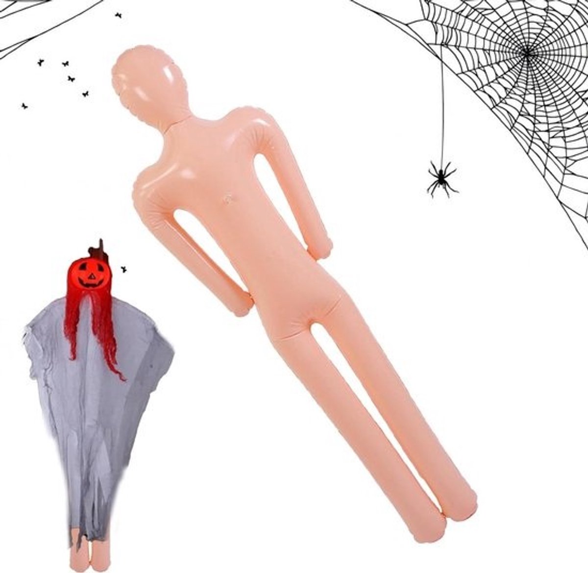 Opblaasbare Mannequin - Etalagepop Halloween - Griezelige Decoratie - Realistisch Menselijk Figuur - 60 x 156 cm - Lichtroze