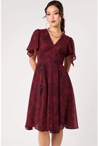 Hell Bunny VENOM DRESS - NEW COLOUR Dames Midi-jurk - donkerrood - XL