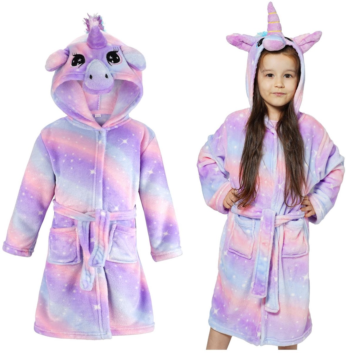 Meisjes Badjas met Capuchon - Fluffy Slapjassen 4-11 Jaar