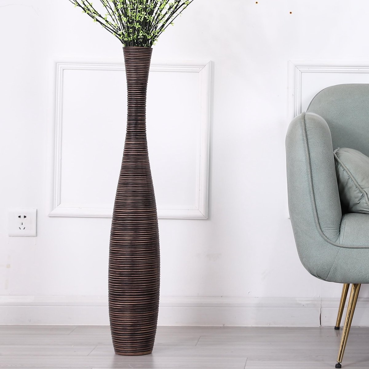 Decoratieve Hoge Vaas - 85 cm - Bruin