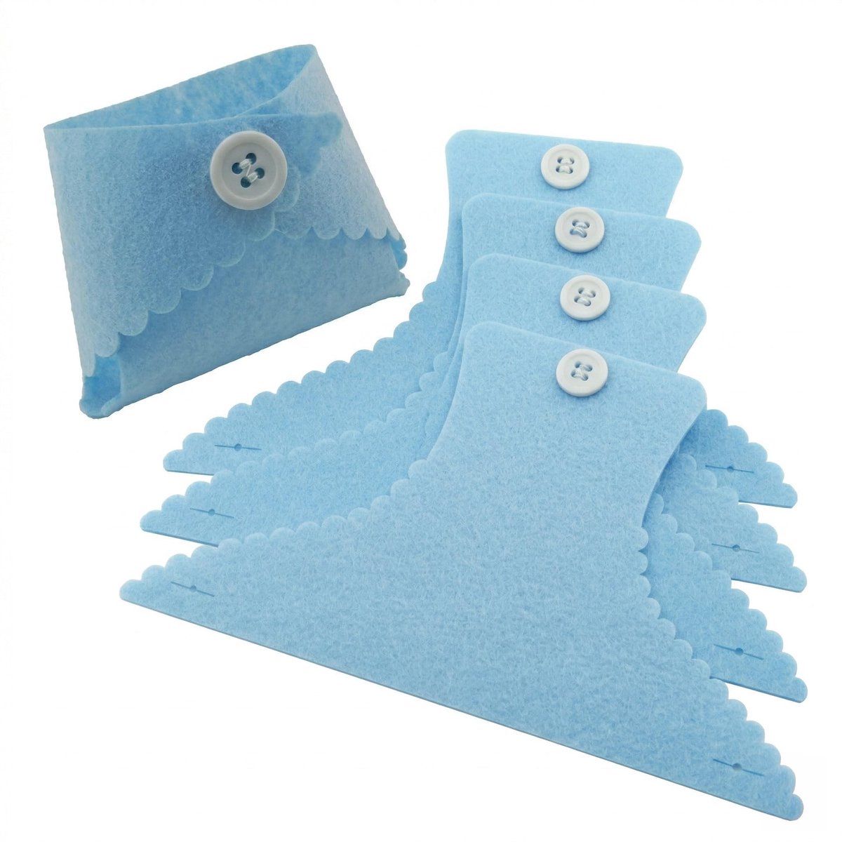 Mini Vilt Luiertas - Set van 24 Stuks - Blauw