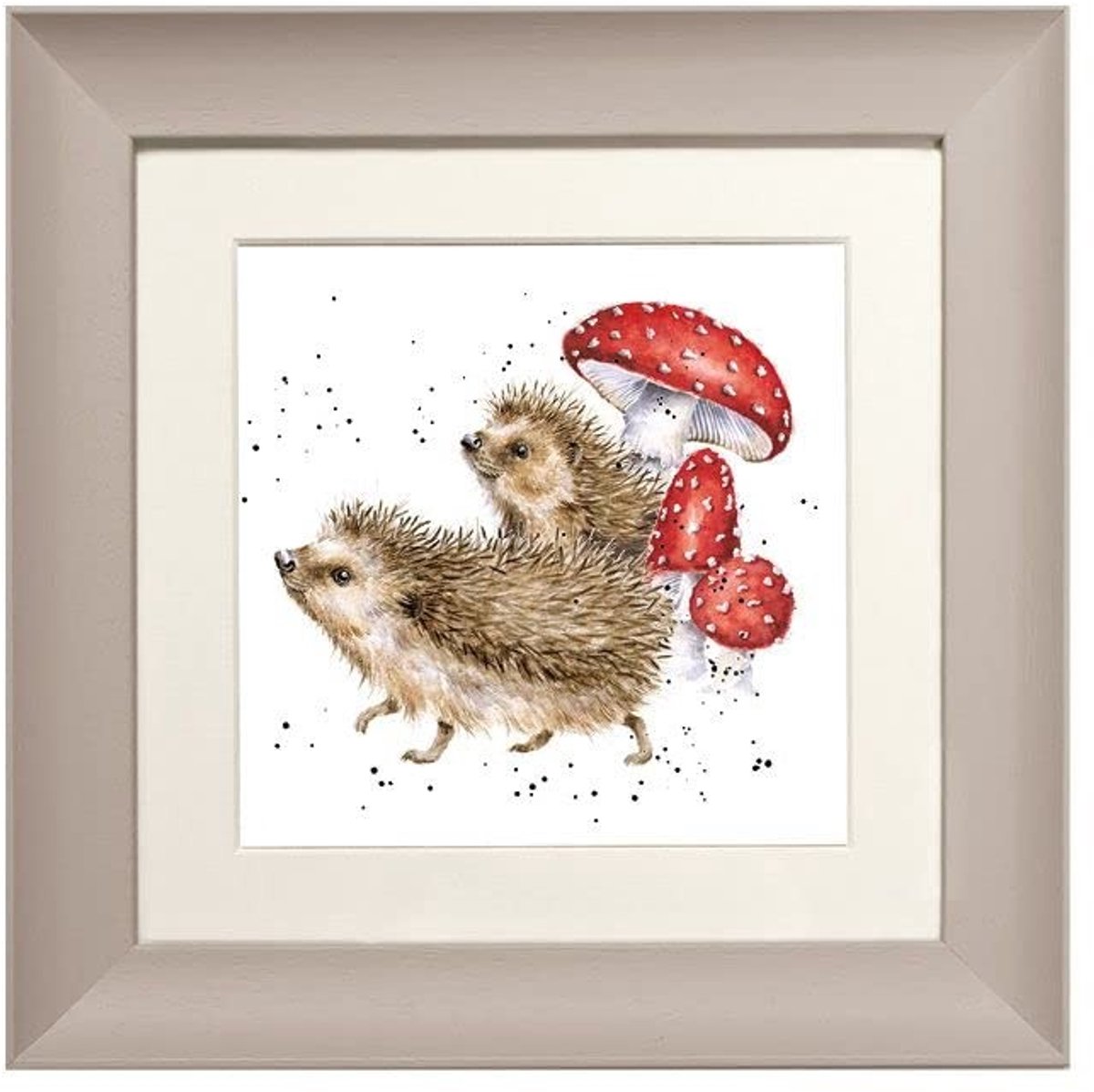 Ingelijste Groetenkaart - Egel Avontuur - Taupe