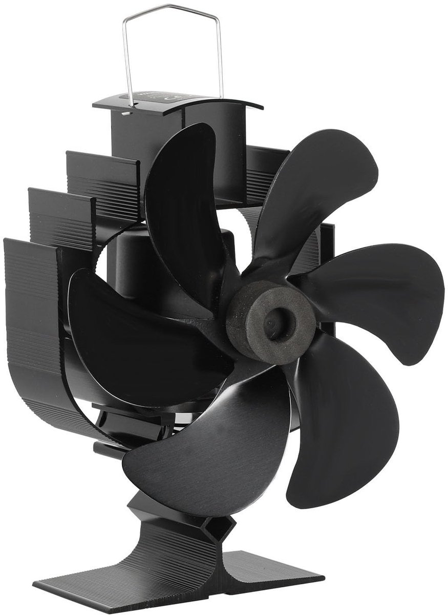 Houtkachel Ventilator met Thermometer - 60° Rotatie