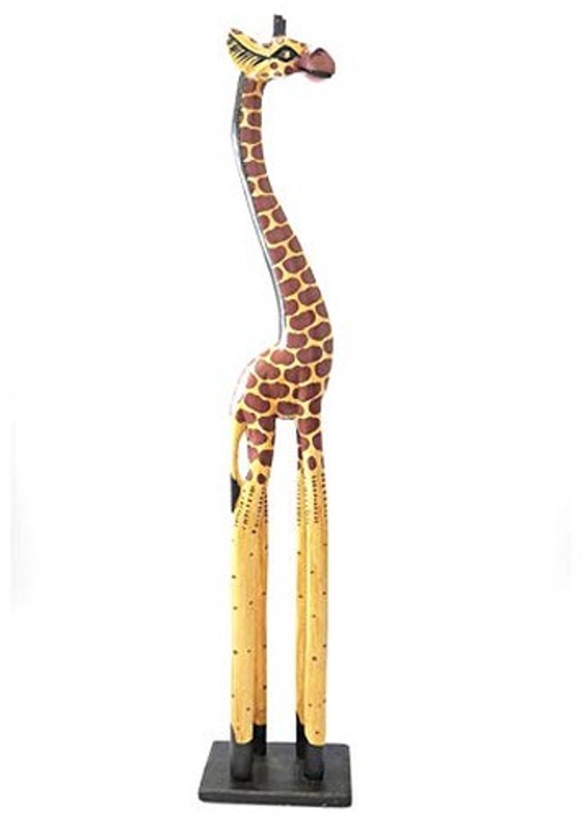 Giraffe Beeld - Handgemaakt Houten Standbeeld - 100 cm