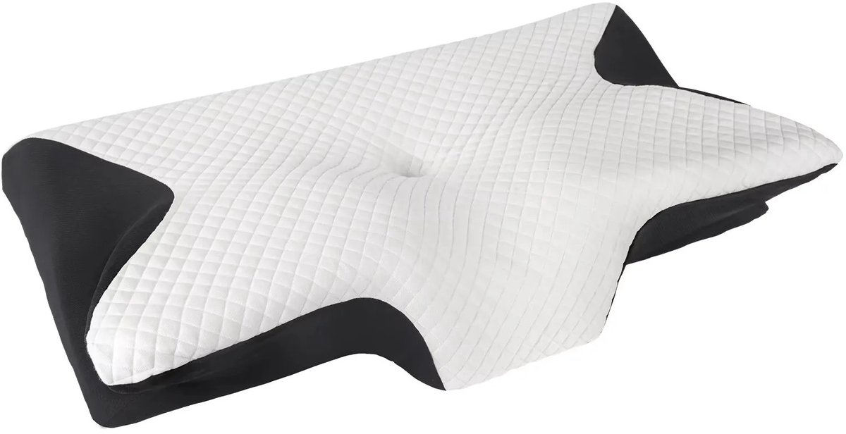 Lamor Ergonomisch Kussen - Kussens - Hoogwaardig geheugenschuim - Comfortabel - Nachtrust - 68 x 37 x 12 cm - Ademende hoes