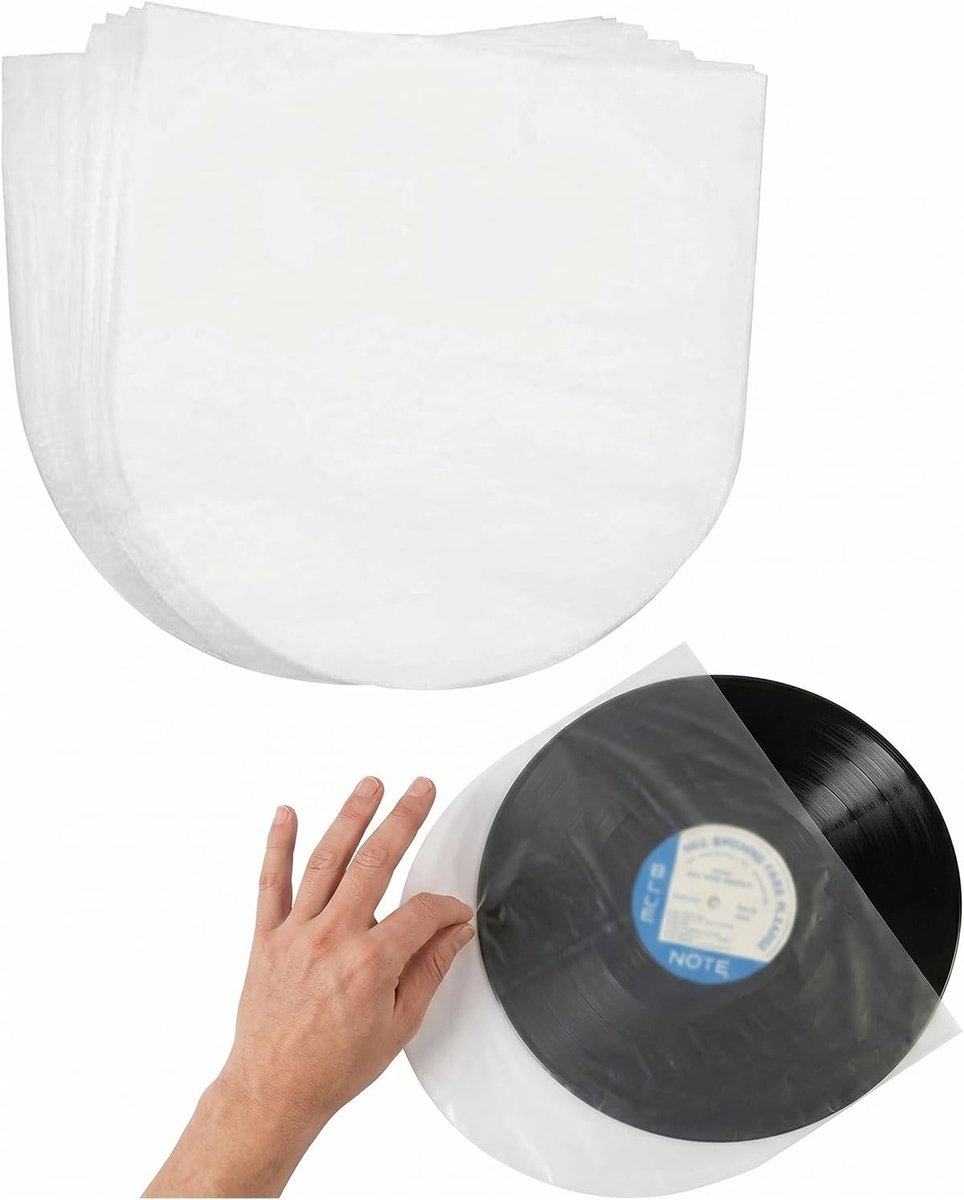 30 stuks anti-statische vinyl binnenhoezen voor 12 inch platen, semi-transparant met U-vormige bodem, geschikt voor 33 toeren vinyl
