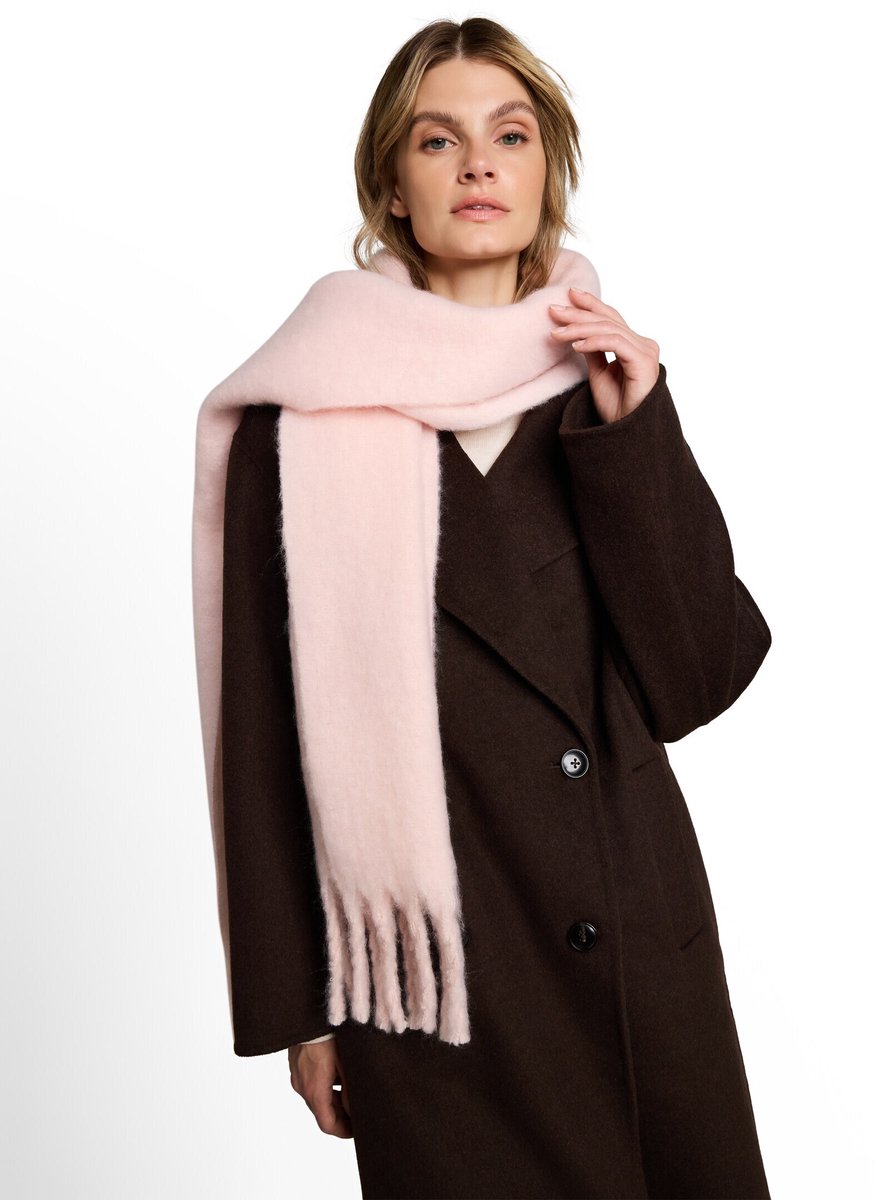 Tom Tailor - Gezellige sjaal met franjes - Maat ONESIZE - light pastel pink
