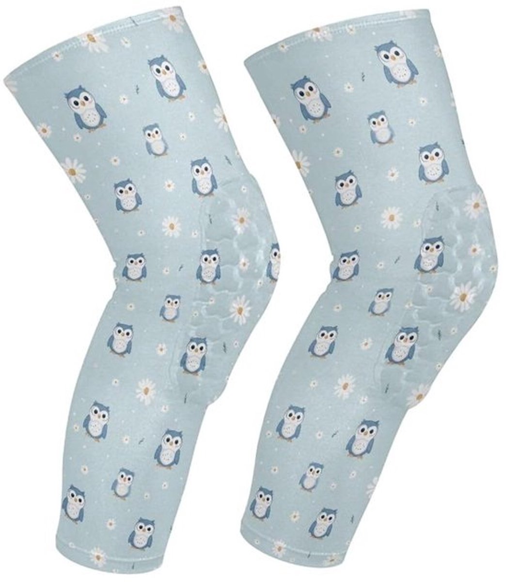 Beschermende Kniebeschermers - Knie Muts - Sport Activiteiten - Ademend Lichtgewicht - One Size - Blauw Uil Muis