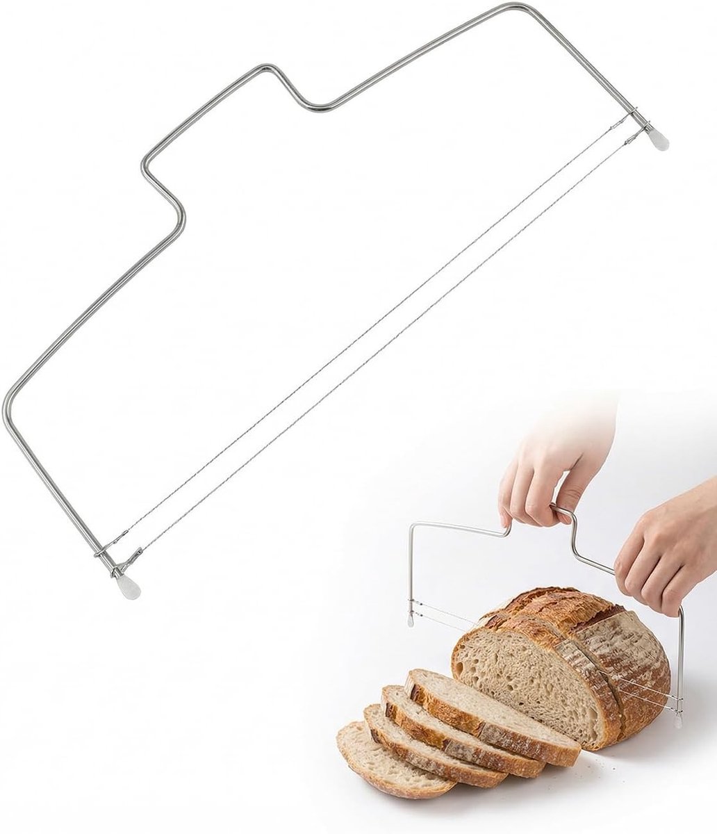 Verstelbare Taartsnijder van RVS, Eenvoudige Cakezaag voor Gelijke Taartlagen en Perfecte Taartbodems (32cm)