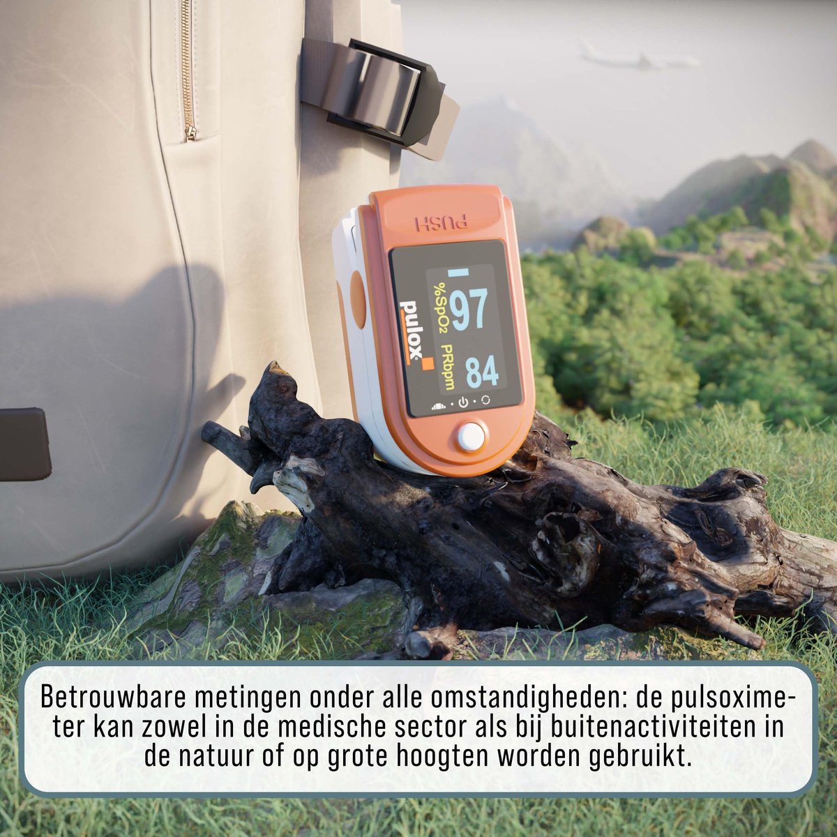 Saturatiemeter Vinger – SpO2, Hartslag & Perfusie-index – Draaibaar LCD Display – 20 Uur – Oranje