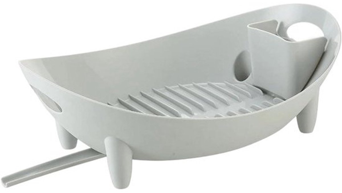 Afdruiprek Keuken - Aanrechtmandje Vaatdroger - Vaat Afwassen - Efficiënte Waterafvoer - 14 x 28 x 14 cm - Grijs
