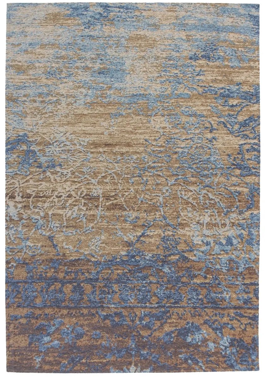 Dutch XXL Laagpolig Vloerkleed | Tapijt | Blaze | Verweerd | Blauw/Beige | 115x170 cm Blauw / Beige