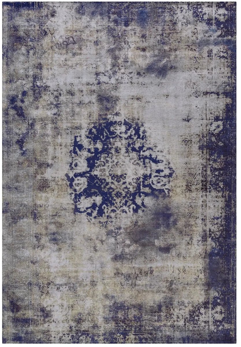 Dutch XXL Vintage Vloerkleed | Tapijt | Vin | Ornamenteel | Blauw | 200x290 cm