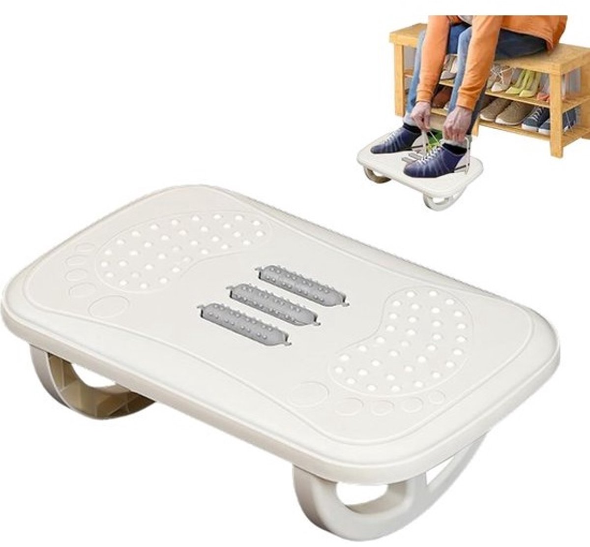 Voetsteun onder bureau - Beensteun kruk - Comfortabel zitten - Ergonomisch systeem - 37.5 x 23 cm - Zwart
