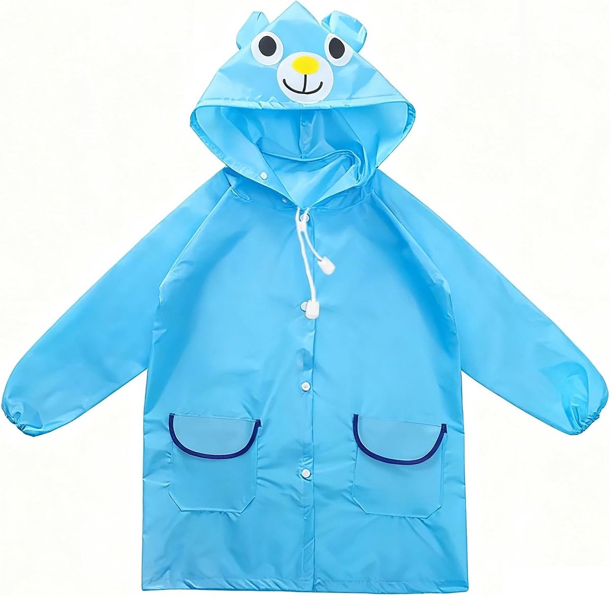 Waterdichte Regen Poncho voor Kinderen van 3-7 Jaar - Unisex, Met Capuchon, Ideaal voor School en Buitenactiviteiten (Blauw)