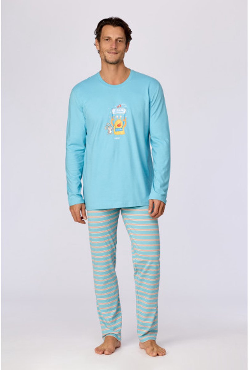 Woody Heren Pyjama Blauw Blauw L