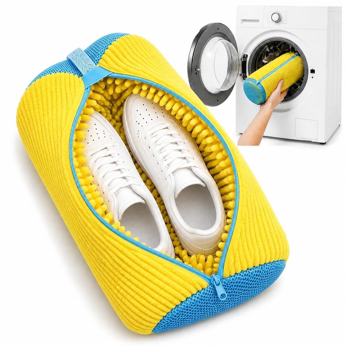 Schoenenwaszak voor wasmachine - Chenille, Geel