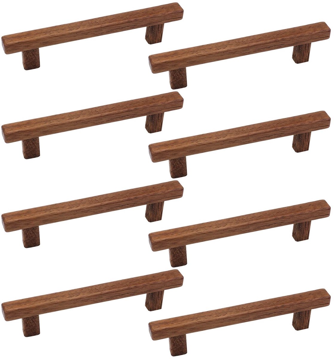 Houten trekknoppen - Set van 8 - Walnootkleur