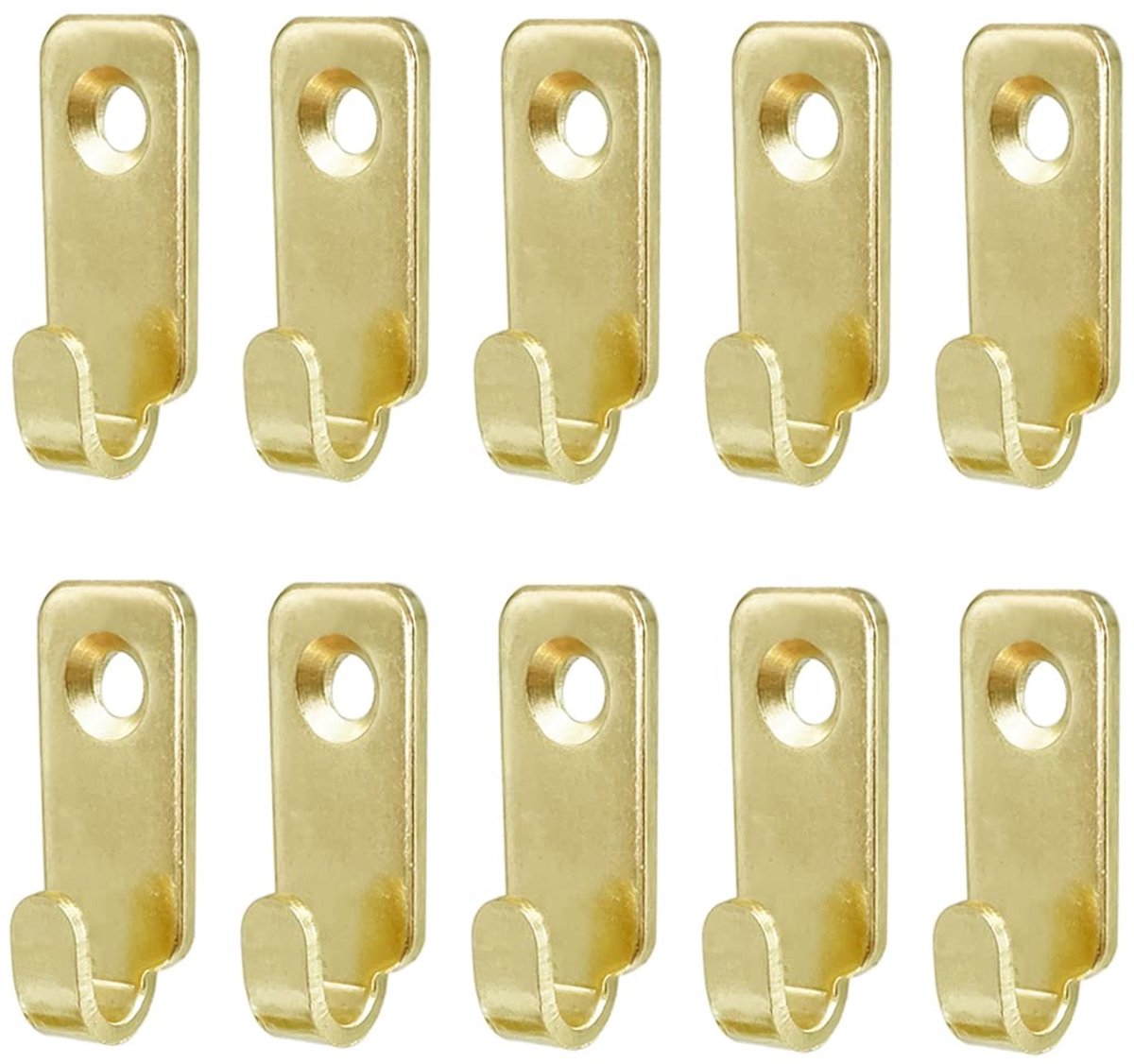 10 Stuks Mini J-haak - Roestvrij Staal - Goudkleurig