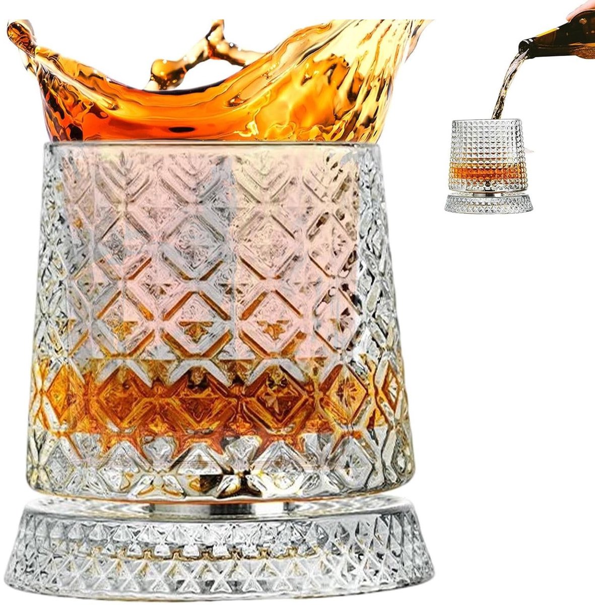 Whiskyglas met 360 graden rotatie - Kristallen ontwerp voor aroma