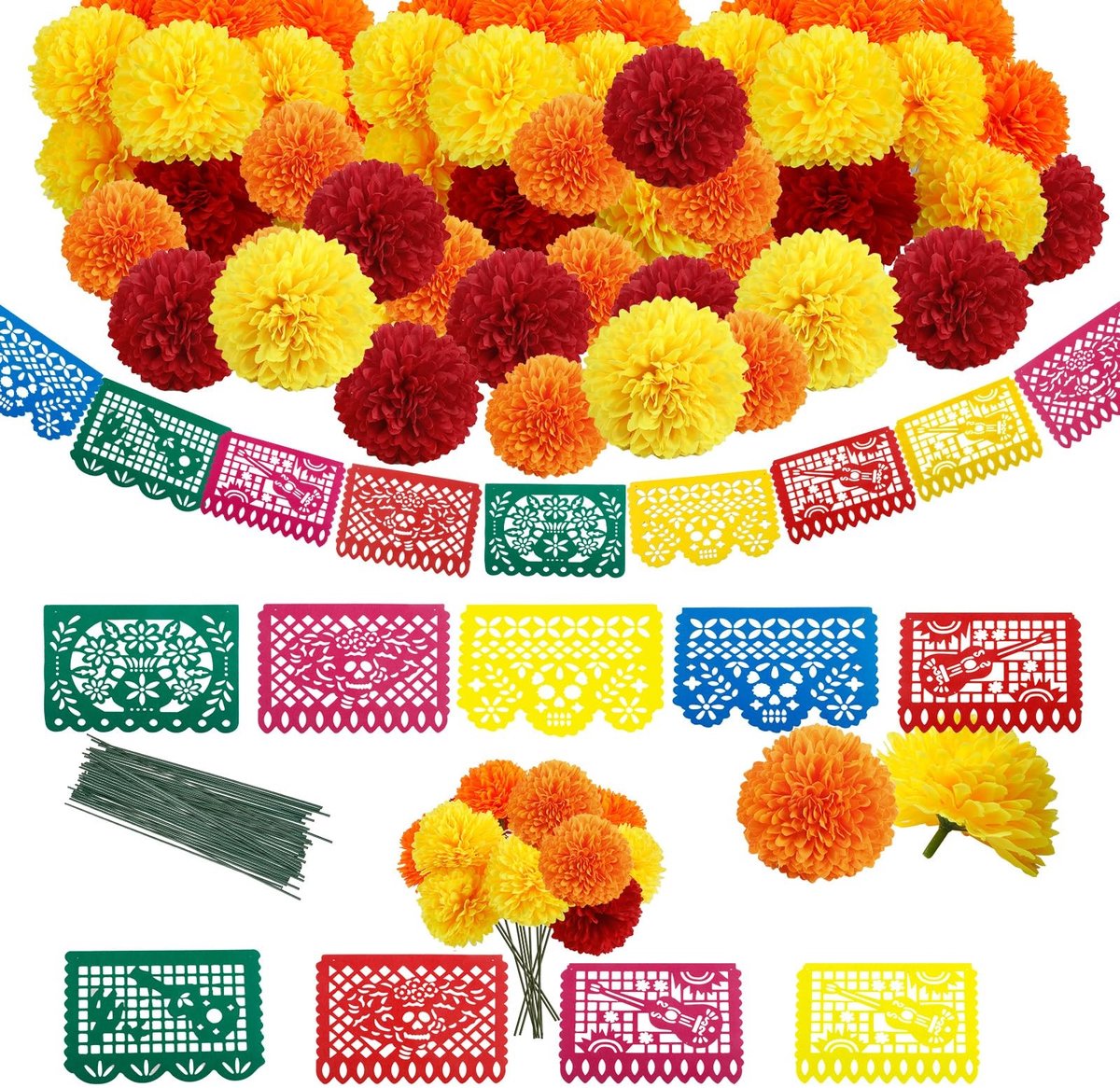 Decoratieset voor Dag van de Doden - 118-delige Set