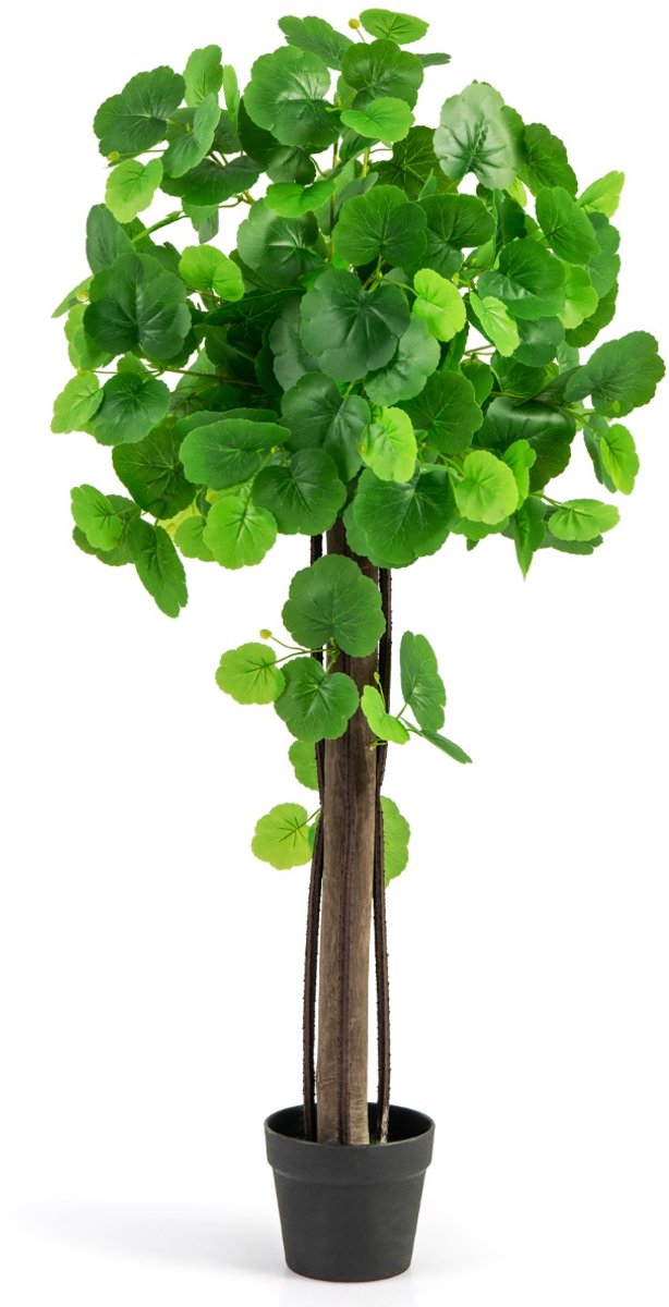 SureDeal® - Kunstplant - Sierappelboom Kunstboom - Pot Groene Planten - Realistische Bladeren - Houten Stam Groen - 16x13 cm - Groen