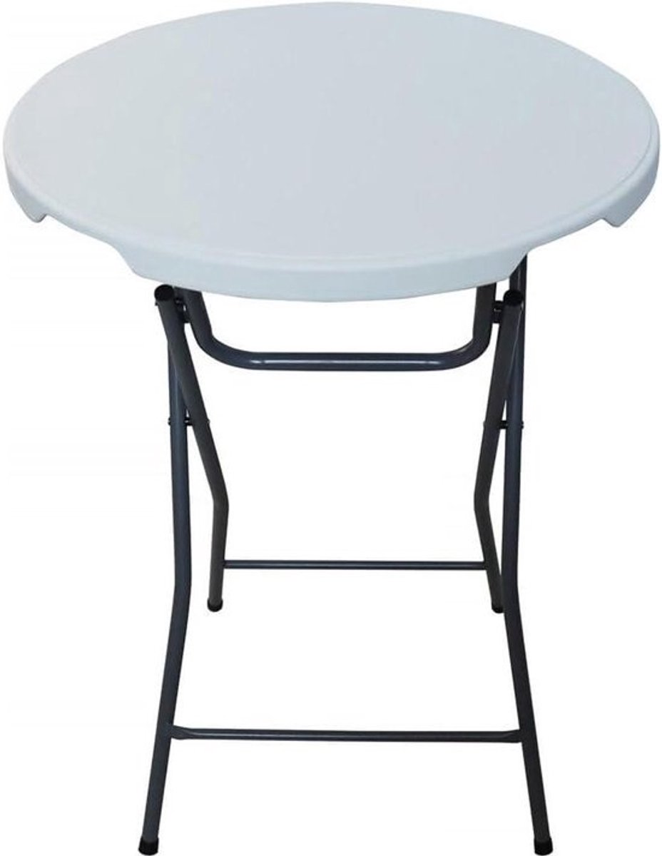 Statafel Rond - Party Tafel - Feest Organiseren - Inklapbaar Plastic - Ø 80 cm - Wit