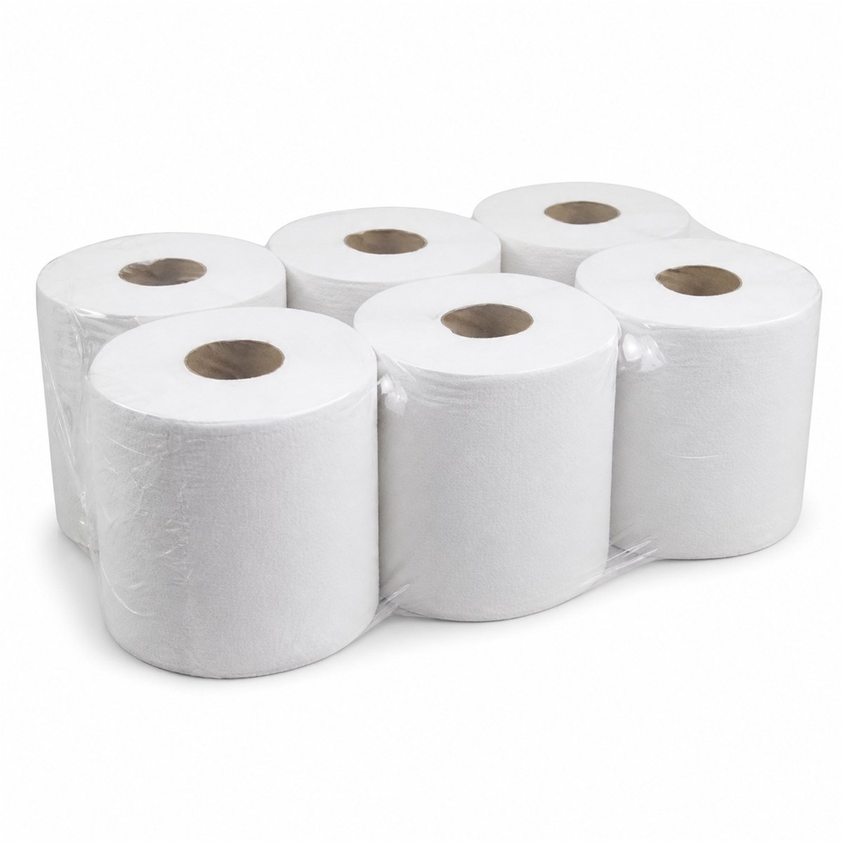 Inpakr Midirol Poetspapier - 6 Rollen - 2-laags Cellulose - 20 cm x 160 m - Wit - Kern 50 mm
