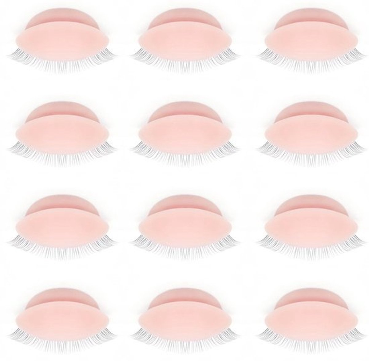 Dailygoods- Oogleden 12 Stuks - Vervangende Oogleden - Wimperoefenogen - Herbruikbare Wimperextensions - Siliconen - Realistische Tactiele Ervaring