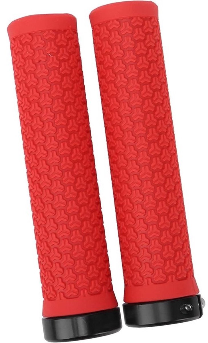 Fiets handvatten - Mountainbike handvatten - Comfortabel fietsen - Enkelvoudig vergrendelbaar - 1.00 Aantal - Rood