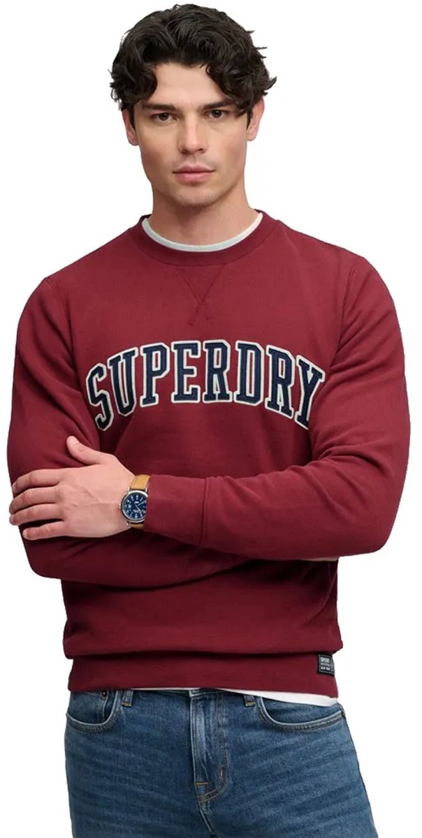 Superdry Athletic Applique Relaxed Sweatshirt L Man Deep Ruby