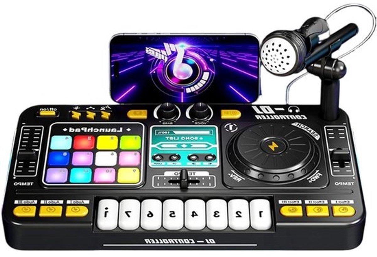 Speelgoedpiano met Microfoon - Kinder DJ Mixer - Muziek Maken - Draadloze Mobiele Verbinding