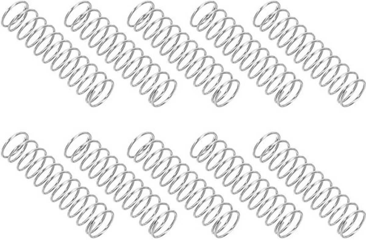 Drukveren - Kleine veren - Reparaties uitvoeren - Roestbestendig staal - 0.3x4x15mm - Zilver