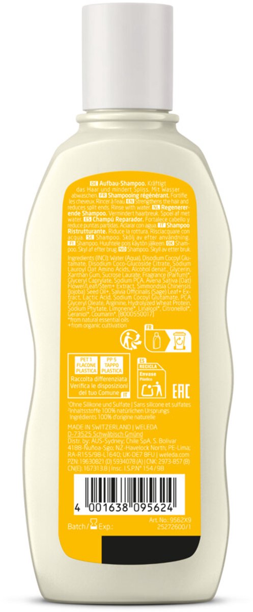 WELEDA - Haver Herstellende Shampoo - 3 x 190 ml - Voordeelverpakking