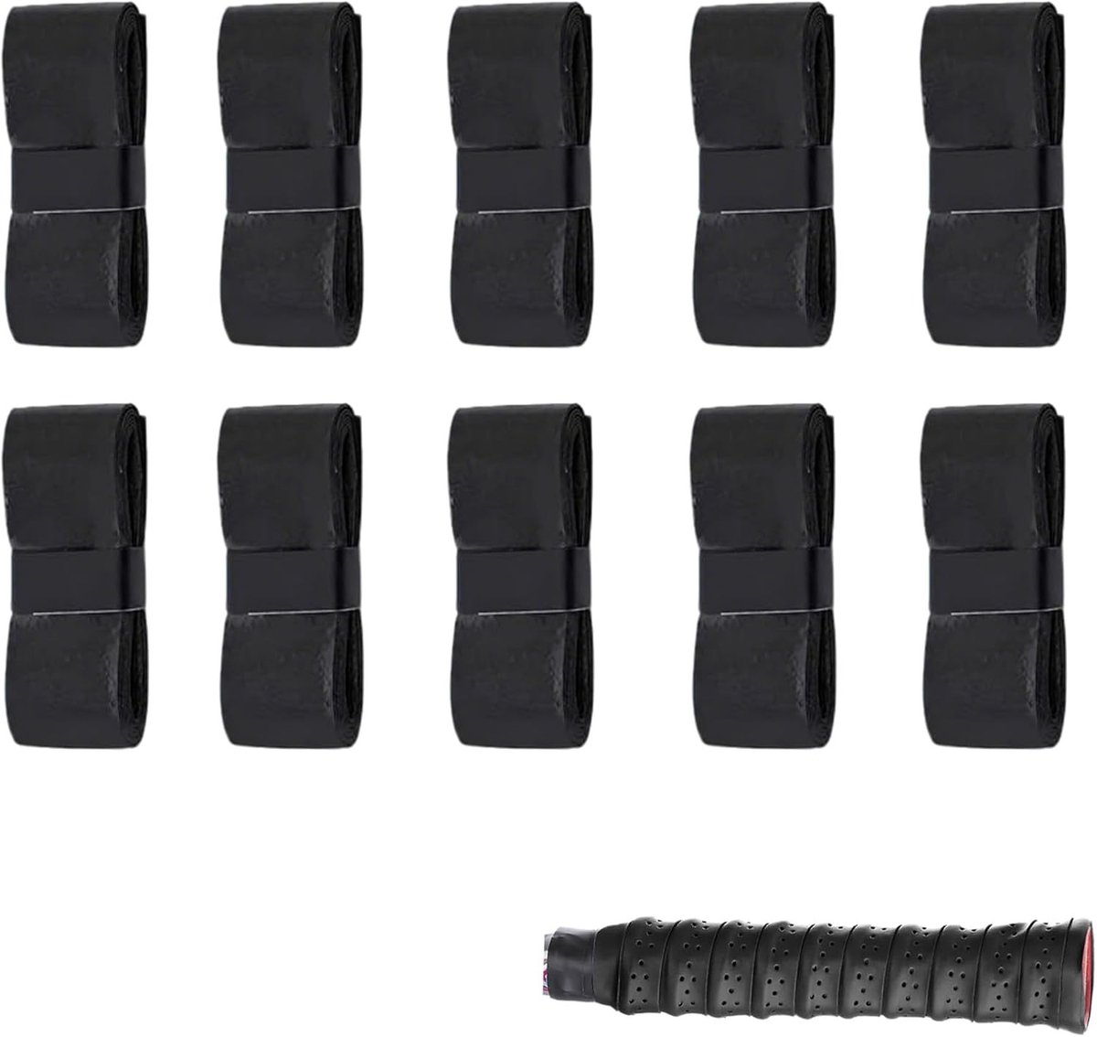 Tennisschläger Griffband - Zacht, Antislip en Schokabsorberend - 10 Stuks, 110 x 1 cm voor Optimale Grip en Comfort tijdens het Spelen