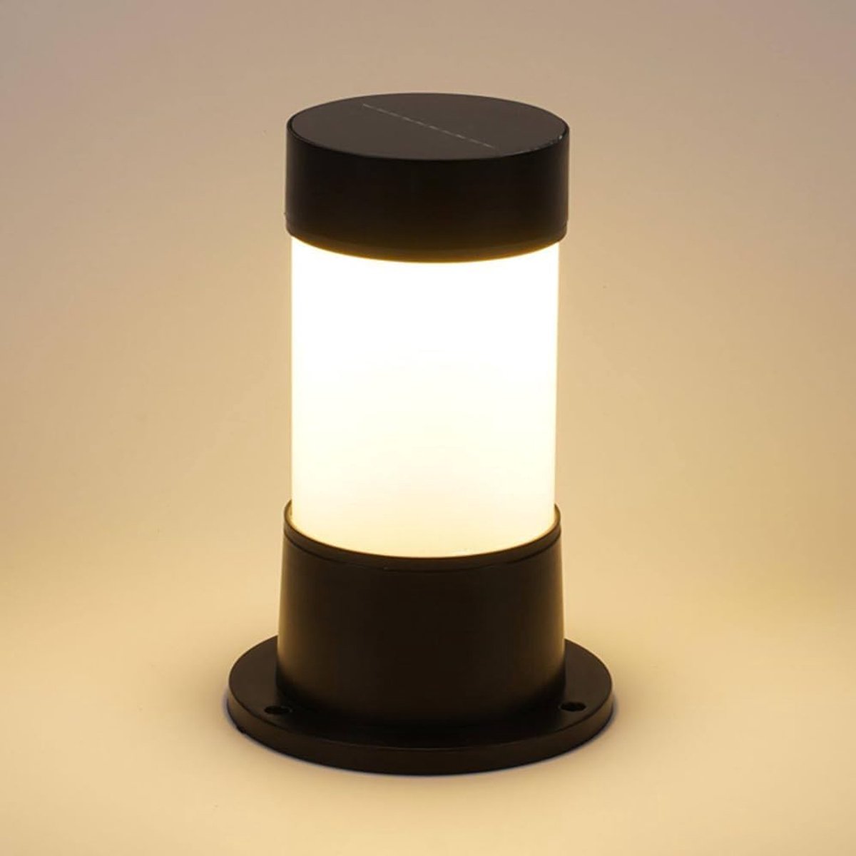 Zonne-energie Paallamp – Voor Omheining, Tuinpad & Buitenmuur – LED Kolomlamp met 3 Standen – Automatisch Dusk to Dawn – IP45 Waterdicht