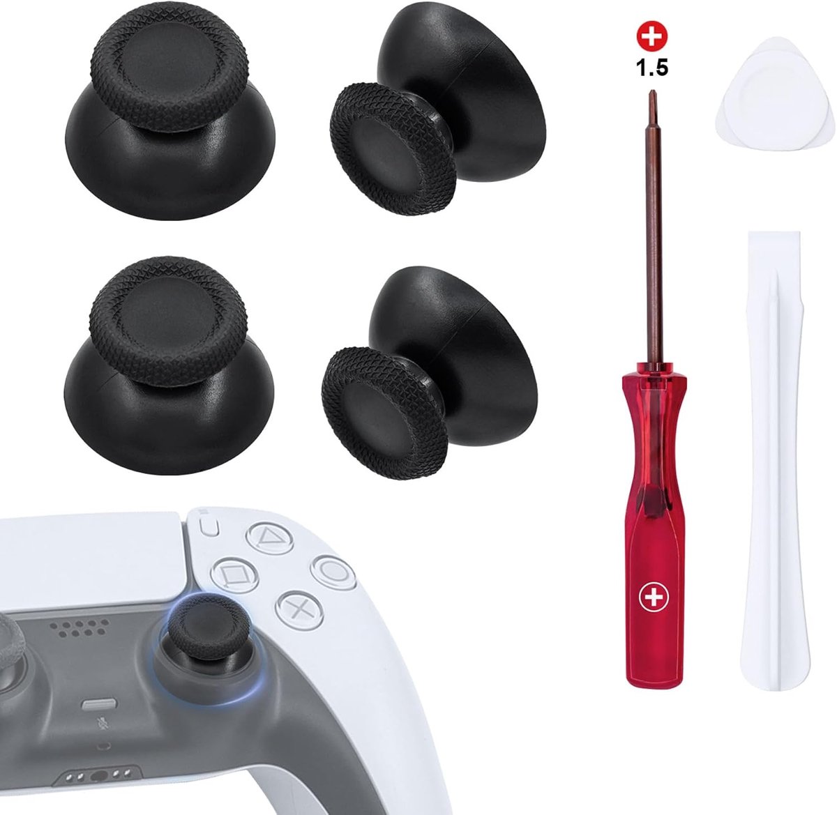 Thumbsticks 4-delig met Rubbercoating - Geschikt voor PS5 Controller
