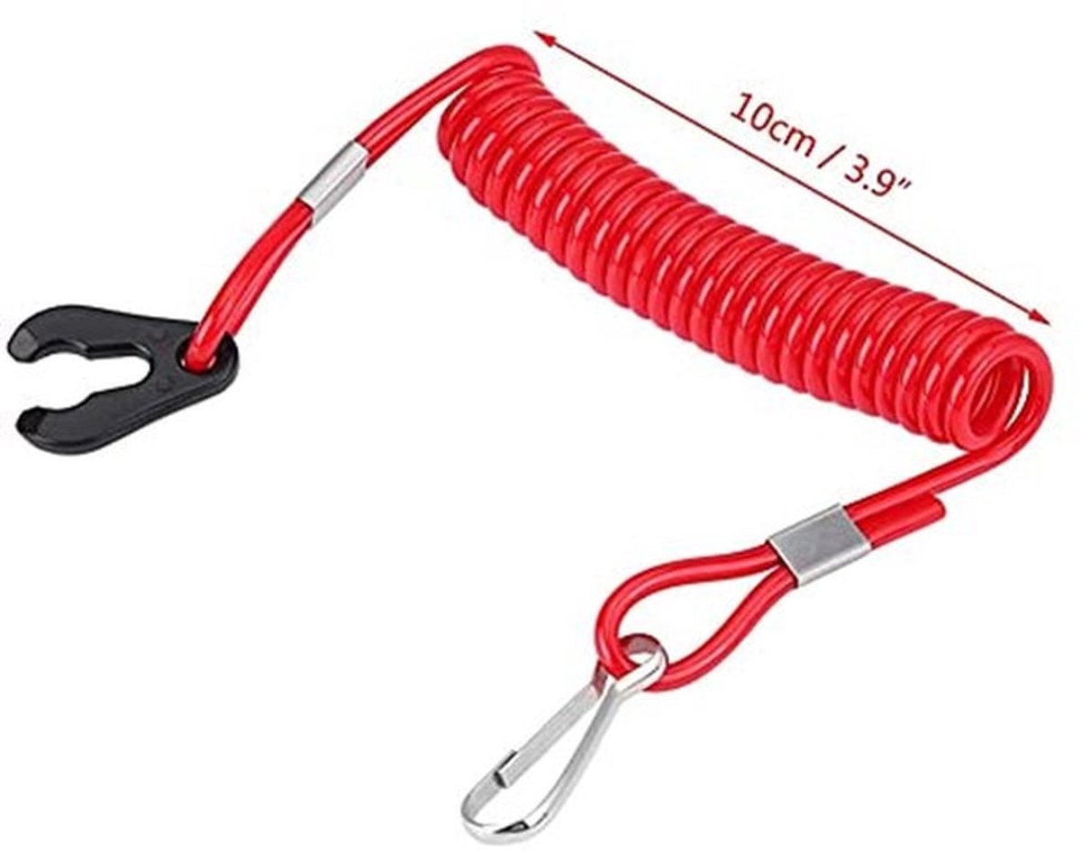 Uitbreidbare lanyard geschikt voor motor stop switch, flexibel en eenvoudig te installeren voor veilig gebruik en snelle bediening