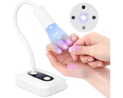 Smart Sensor UV Nail Lamp: Gooseneck 12W UV Light for Gel Nails 3S Flash Cure Light 3 Timer 360° Adjustable Rechargeable 6H Battery Life LED Display Flash Cure Lamp