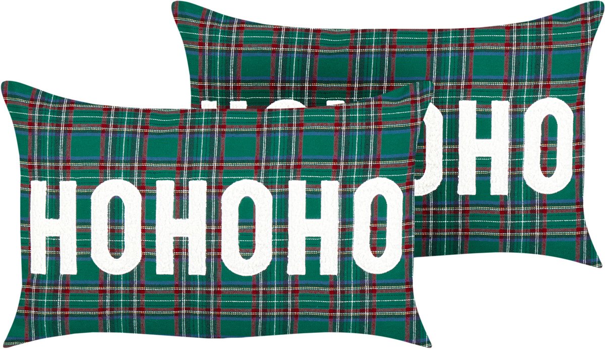 Beliani JOYCANDY - Sierkussen set van 2 - Groen - 30 x 50 cm - Polyester