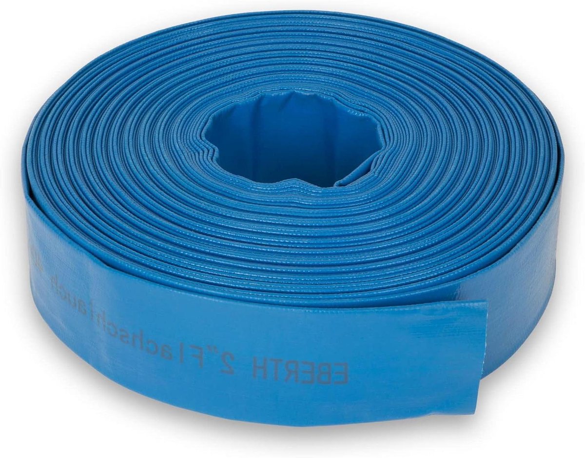 Platte slang - Waterslang - Water transporteren - Versterkt met polyester - 40 meter - Blauw
