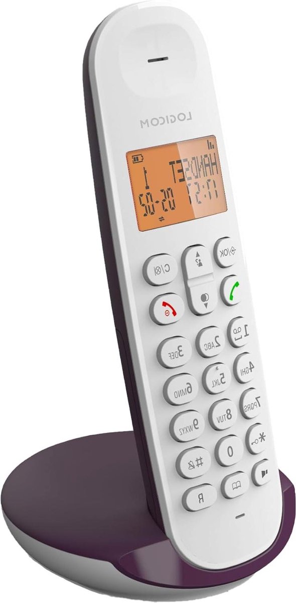 Draadloze Vaste Telefoon - DECT Telefoon - Thuis Bellen - Energiebesparende Modus - 50 Meter Bereik - Aubergine