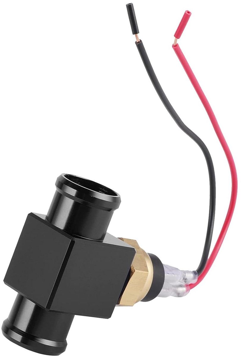 Temperatuurschakelaar Motor - Koelvloeistof Sensor - Motorbescherming - CNC Aluminium - 22mm Buis - Zwart