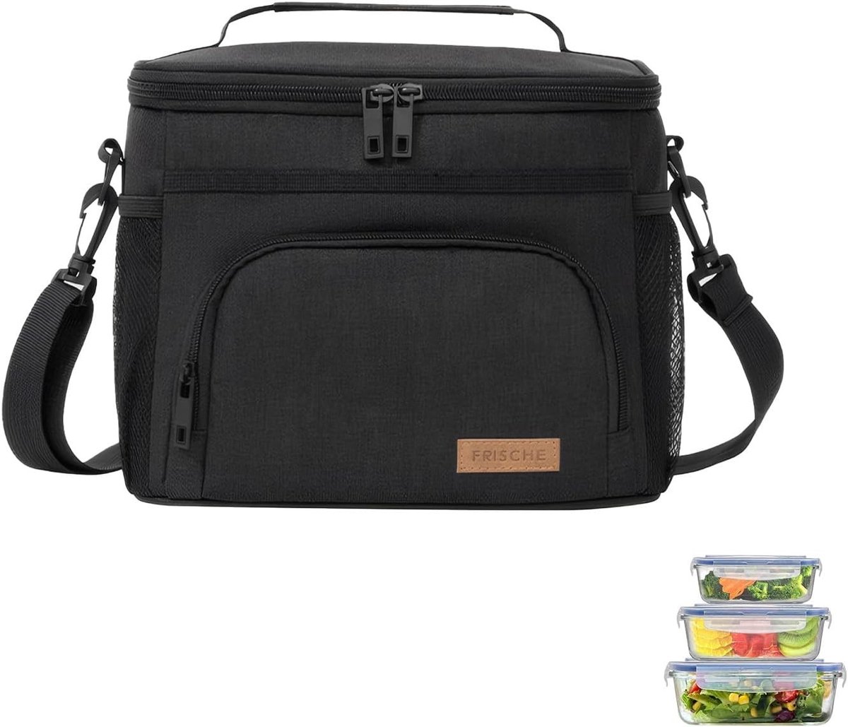 Thermische Koeltas voor Lunch met Verstelbare Schouderband, Vouwbaar en Geïsoleerd voor Werk, School, Strand en Picknick