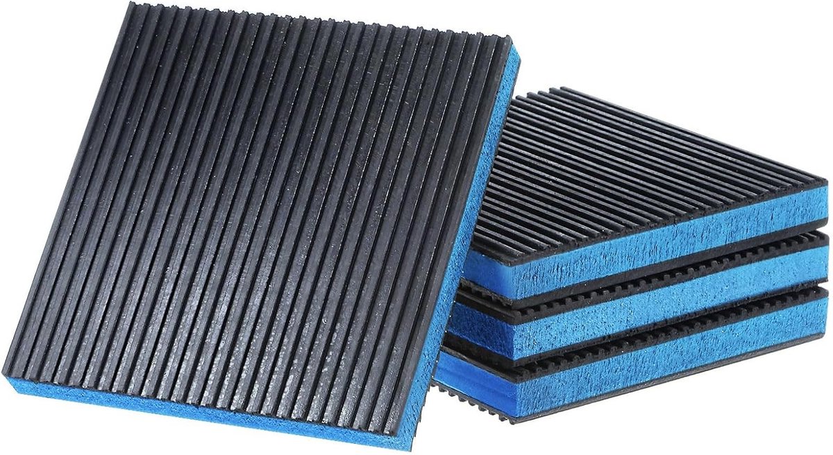 4 STKS Rubber Anti Vibratie Pads 6"x6"x7/8" Trillingsisolatie Demping Mat voor Aircompressor, Conditioner en Wasmachine met EVA Center en Antislipfunctie