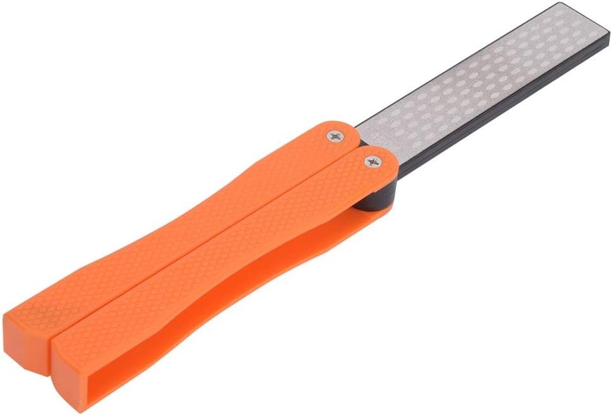 Dubbelzijdige Puntenslijper voor Tuin Gereedschap, Vouwbare Pocket Slijper voor Scharen, Snoeischaren en Loppers met Diamant Slijphoek