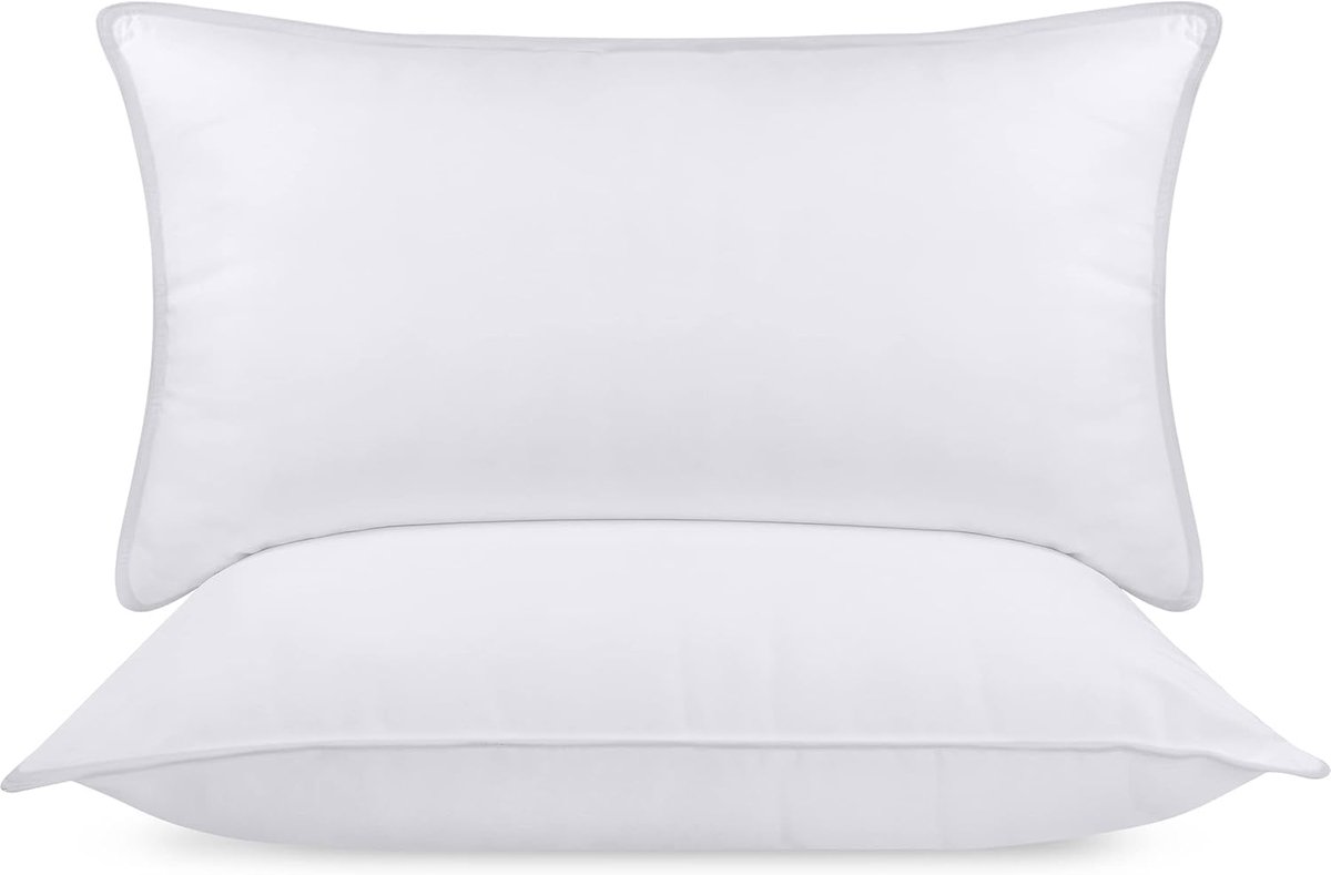 Thijox - Utopia Bedding Premium Kussen Set van 2, 40 x 80 cm Zachte Beddenkussens met Holle Vezelvulling, Ideaal voor Slaapkamer, Camping, en Kinderen