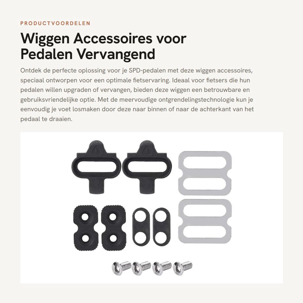 Inovra- Wiggen Vervangingsaccessoires voor SPD Pedalen - Meervoudig Ontgrendeld - Fietspedalen - Fietsschoenen - Snelle Ontgrendelingsfunctie - Metaalkleur - Fietspedaal